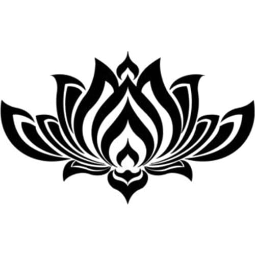 16.1cm*9.7cm Yoga Buddhism Flower Vinyl Stickers Decals Car Accessories Black/Silver S3-6192