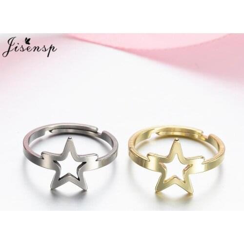Vintage Stainless Steel Pentagram Star Ring Casual Engagement Wedding Finger Rings Jewelry Gift for Women Men bague homme