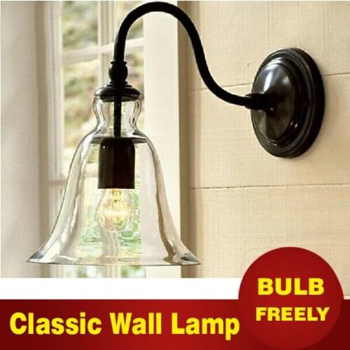 Edison vintage iron wall lamp loft Indoor Outdoor industrial sconces Simple Iron Glass wall lights for home