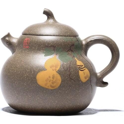Yixing Famous Purple Sand Pot Raw Ore Crab Shell Green Mud Fulu Handmade Purple Sand Pot Tea Set Creative Chinese Tea Set