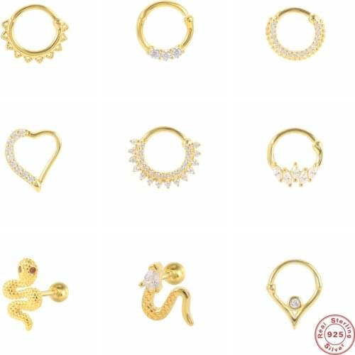 Aide 1PC 925 Sterling Silver Dainty Zircon Pave Hoop Earrings For Women Gift Oval Crystal Mosaic Piercing Cartilage Hoop Jewelry