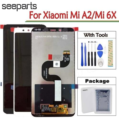 For Xiaomi Mi A2 LCD LCD Display Touch Screen Digitizer Assembly 1080 x 2160 + Tools Replacement 5.99" For Xiaomi Mi 6X Display