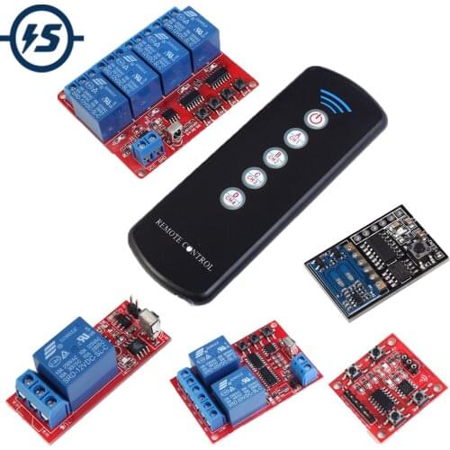 Wireless Infrared Receiver 5V/12V 1/2/4-Channel Learning Type Module With Remote Controler Switch DIY Kit