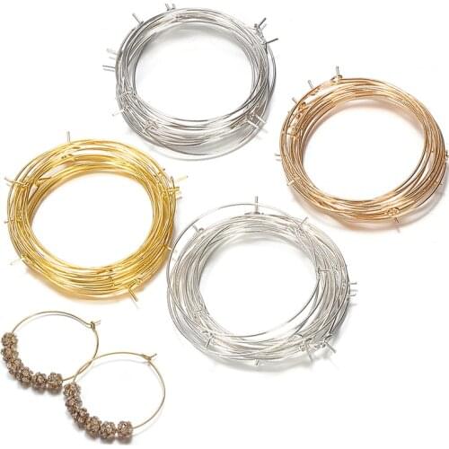 20pcs 20/25/30/35/40mm Metal Hoops Earrings Circle Earwire Findings For Jewelry Making Accessories DIY Women Earrings Supplies