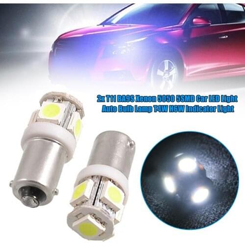 2x T11 BA9S Xenon 5050 5SMD Car LED Light Auto Bulb Lamp T4W H6W Indicator Light car accessories 2020
