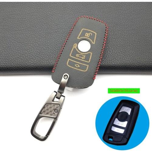 3 Button 100% Leather Car Remote Key Fob Shell Cover Case For BMW M1 M2 M3 F05 F10 F20 F30 335 328 535 650 740 Skin Protector