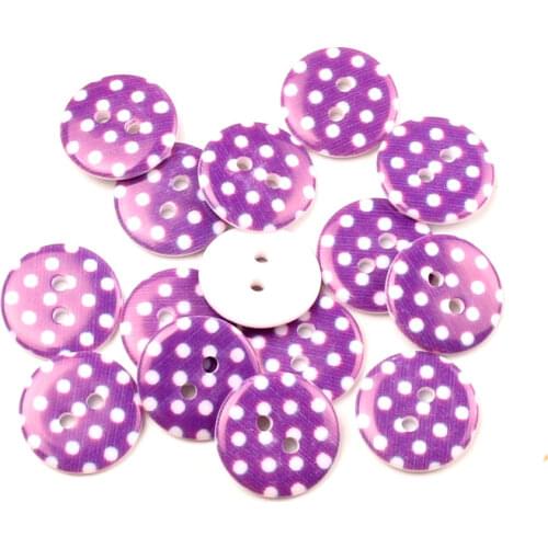 50Pcs Purple Round Dot Resin Sewing Buttons For Kids Clothes Scrapbooking Decorative Botones Handicraft DIY Accessories