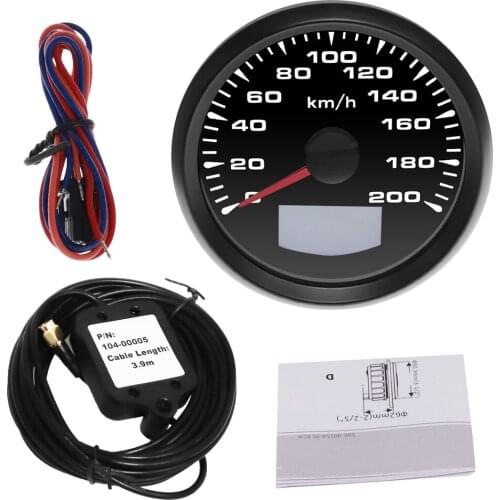 7 Color 85mm GPS Speedometer 200 Km/H Waterproof Universal Speed Meter Gauge For Truck Marine Car Boat