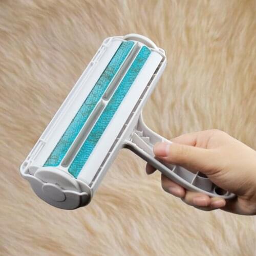 2-Way Dog Cat Comb Tool Pet Hair Roller Remover Lint Brush Roller Remover Dog Cat Fur Brush Base Home Furniture Sofa Clothe