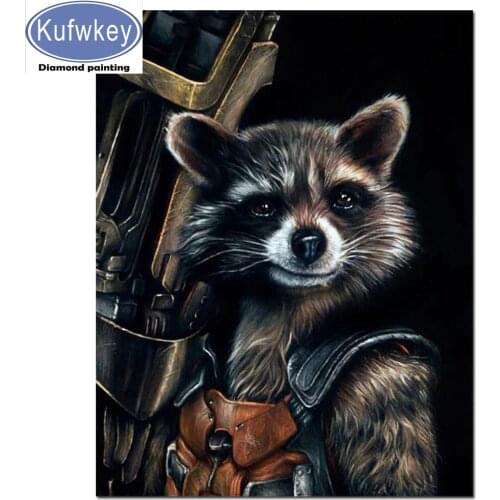 Movie character Raccoon 5d diamond painting full drill 5d crystal cross diamonds mosaic cartoon painting diamond embroidery sale