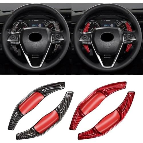 Car Steering Wheel Shifter Extensions Shift Paddles Carbon Fiber For Toyota Camry 2018-2020 Corolla 2019-2020 RAV4 2020