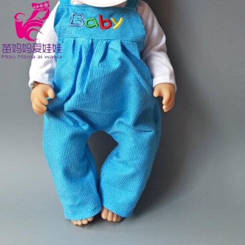 Strap Trousers Shirt Clothes Set for 43cm Baby Dolls Outwearing Girl for 18 Inch Doll Clothes