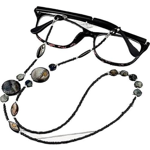Fashion Reading Glasses Chain For Women Shell Beads Sunglasses Cords Beaded Eyeglass Lanyard Hold Straps Black Eyewear Retainer