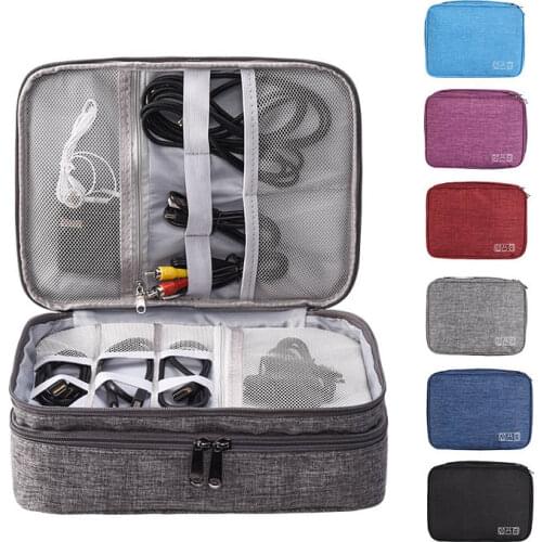 Digital Storage Bag USB Data Cable Organizer Earphone Wire Bag Pen Power Bank Travel Kit Case Pouch Electronics Accessories
