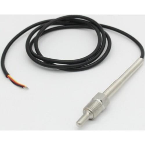 DS18B20 Digital Temperature Sensor G1/4 Thread Probe OD=6mm 1m PVC 3-core Wire Stainless Steel Shell L30mm- L300mm