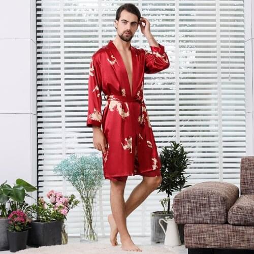 D Handsome Men's Silk Robes