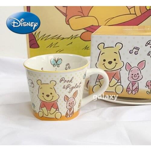 Disney Pooh Bear Cute Cartoon Girl Breakfast Cup Ceramic Cup Milk Cereal Cup Mark Water Cup
