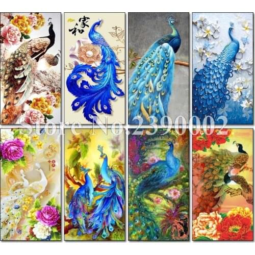 Home Decor Diamond Painting Peacock Handicraft DIY Diamond Painting Mosaic Animal full Rhinestones Cross Stitch Wall Sticker
