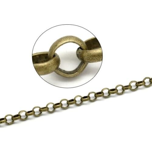 DoreenBeads Retail Antique Bronze Link-Closed Rollo Chain 6mm,sold per pack of 10M