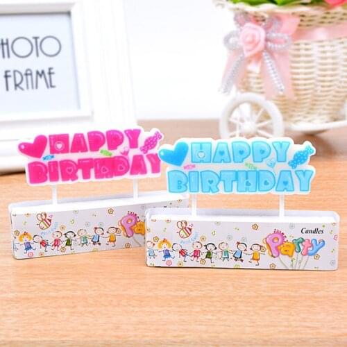 Environmental Heart English Happy Birthday Letter Candle Children Kids Baby Shower Birthday Party Ice cream Cake Creative Gift