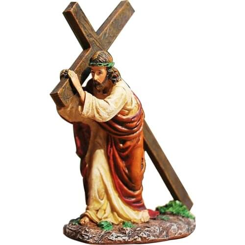 Jesus on The Way to Calvary 5 Inch Tall Jesus Figure, Made of Resin and Hand Painted