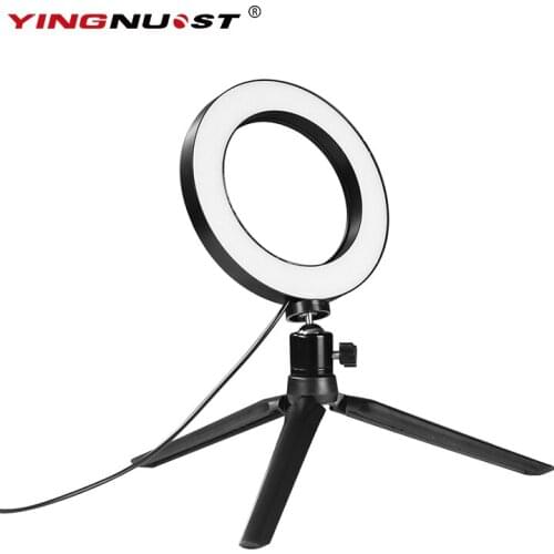 DSLR Photographic Studio Selfie Ring Light 3200K-5500K With Camera Photo Dimmable LED Lighting With USB Cable And Mini Tripod