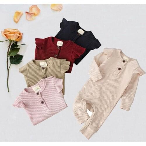 0-18M Newborn Baby Girl Boy Rompers Solid Winter Knitted Long Sleeve Romper Jumpsuit Clothes Set 5 Colors