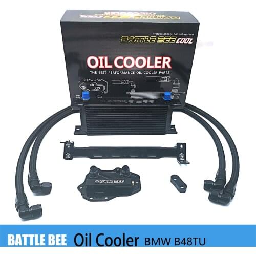 1 set Oil Cooler Kit For BMW G20 G28 330 325 B48U Engine Black Oil Cooler Black Braided Hose