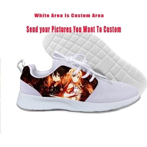 2019 Hot Cool Fashion Cartoon Sneakers Handiness Casual Shoes For Men Women 3D Printed Anime SWORD ART ONLINE Yuki Asuna SAO