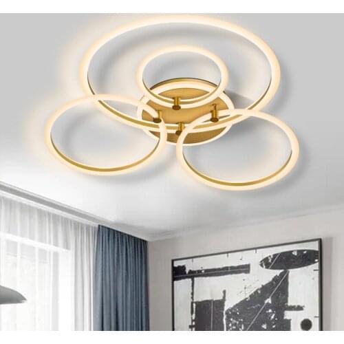 Aluminum Frame Living room Lamp Modern Minimalist Ceiling Lamp Golden Round Lamp Bedroom Lamp Study Lamp