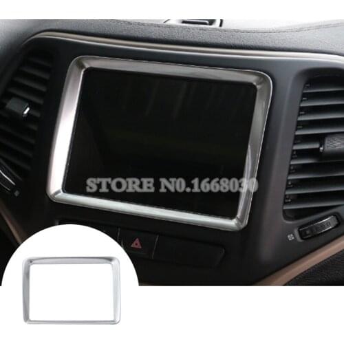 Matte Silver Dashboard GPS Navigation Cover Trim For Jeep Cherokee 2014-2016 Car accesories interior Car decoration