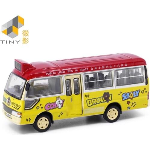 Tiny 1:76 16 Seats Public Light Bus Line Friend Simulation Model Car