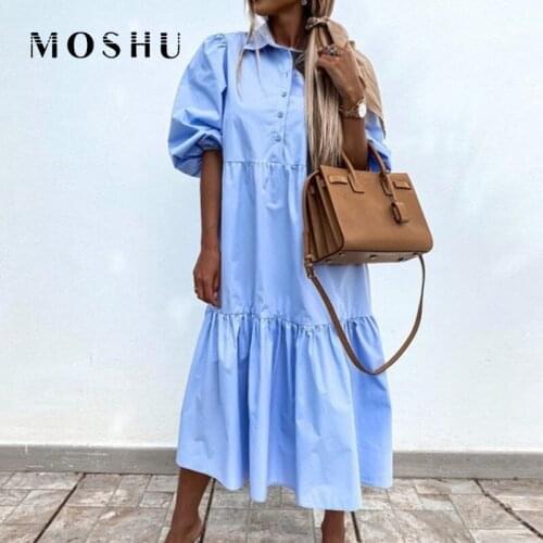 MOSHU Solid Summer Dresses