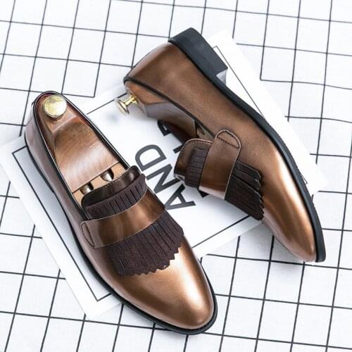 Men Shoes New Fashion High Quality Pu Leather Tassel Shoes Handmade Casual Formal Stylish Loafers Shoes Zapatos De Hombre