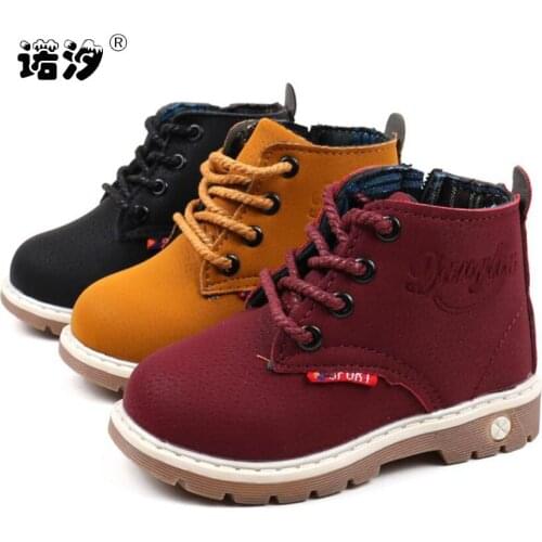 Boys shoes kids winter Autumn Spring PU leather soft sole shoes comfortable Antislip casual Sneaker shoes 0-4Y boys martin boots