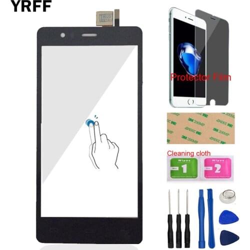 5.0'' Mobile Phone Front Glass For BQ Aquaris E5 4G HD FHD E5.0 Touch Screen Digitizer Panel Glass Lens Sensor + Protector Film