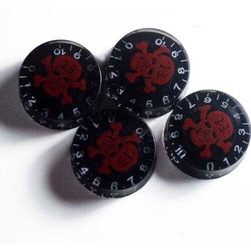 4pcs Red Skull Electic Guitar Knob Speed Control Knobs for Les Paul Style Guitar Replacement Electric Guitar Parts