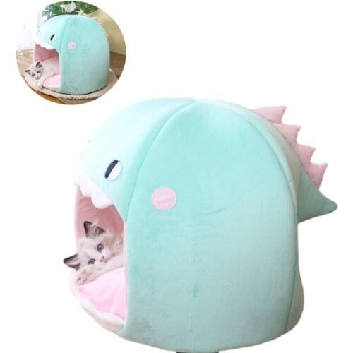 Hand-embroidered Cartoon Cat Dog House Cage Waterproof and Soft Pet Warm Sleeping Bag Sofa Cushion Nest Indoor Basket Cave