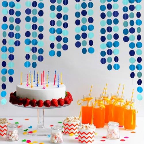 Colorful Circle Polka Dots Garland Banner Bunting for Baby Shower Birthday Party Decoration Wedding DIY Dot String Hanging
