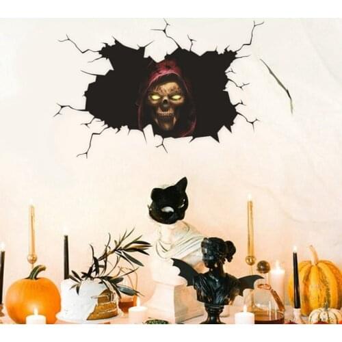 Happy Halloween Car Sticker Horror Wall Stickers Silent Skull Sticker Car Window Home Decoration Decal Party Styling Decal