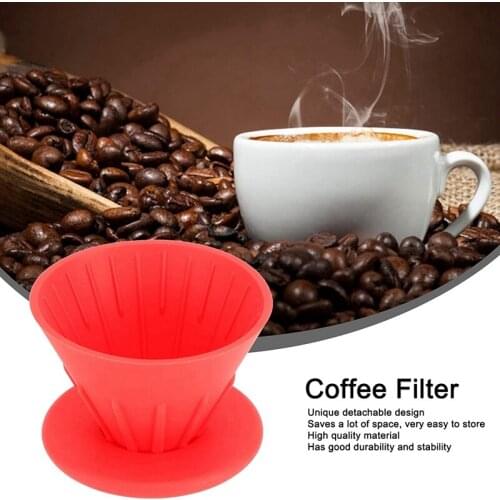 Foldable Coffee Drip Filter Cup Silicone Reversible Coffee Dripper Filter Cup for Hiking Camping Home Office