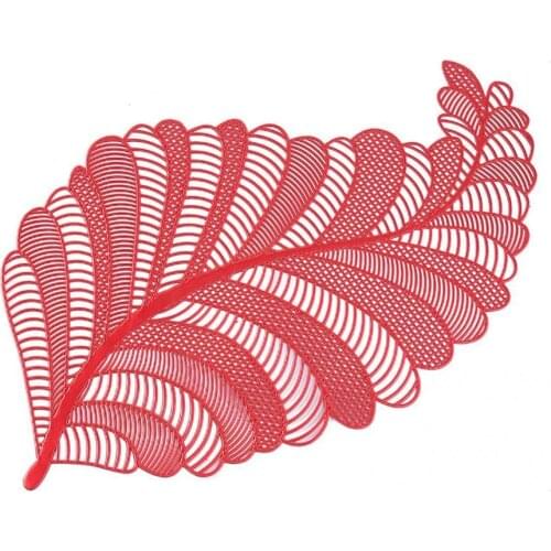 Heat Insulation Leaves Shape Skid Resistance Table Placemat for Home