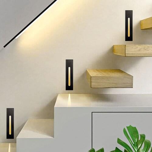 Thrisdar Waterproof Led Stair Light Recessed Step Lights 3W Outdoor Wall Corner Lamp Embedded staircase Lamp Wall Night Light