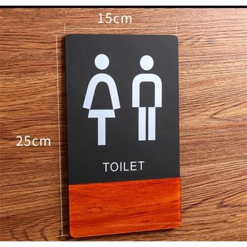 Toilet Sign Rest Room Wc Sign Acrylic Door Indicator Signboard Wall Mount Sticky Washing Room Signage Plate Card