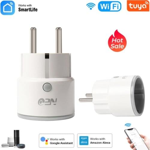 Smart Plug WiFi Socket EU 10A Power Monitor Timing Function Tuya SmartLife APP Control Works With Alexa Google Assistant