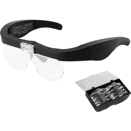 Magnifying Glasses magnifier1.5X 2.5X 3.5X 5.0X USB Rechargeable With LED Light For Reading Jewelers Watchmaker Repair Wearing