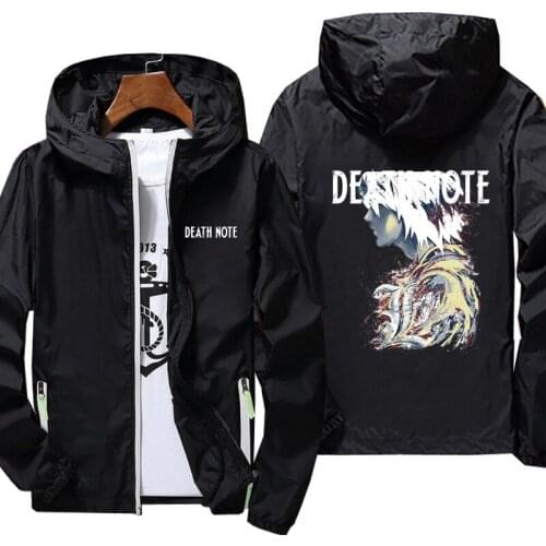 Death Note Jacket women Spring Autumn reflective zipper Windbreaker waterproof Jackets men street casual Hooded thin Coats