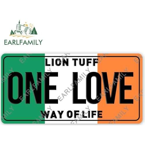 EARLFAMILY 13cm x 6.5cm for One Love Ireland License Plate Vinyl Car Stickers and Decals Creativite Waterproof Car Accessoires