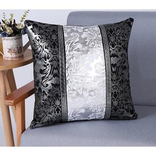 Vintage Black Silver Floral Pillow Case For Pillowcase Home Decorative Pillow Cover