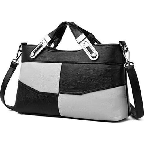 High Quality Women Pu Leather Handbags Tote Bags New Fashion Ladies Patchwork Shoulder Bag Luxury Designer Female Crossbody Bags